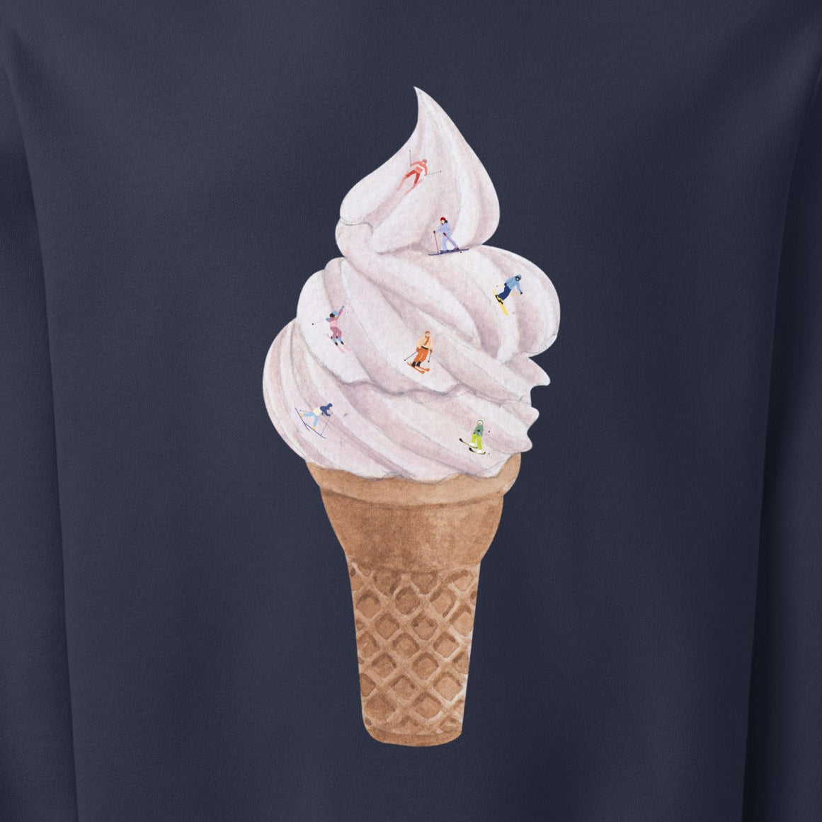 Ski Down Ice Cream Cone Crewneck